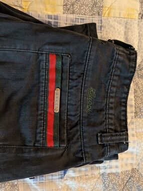 Gucci Black Men's Jeans with Signature Web Stripe
